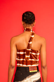 SPA BOY X 100% SILK CLUB TOP IN BROWN