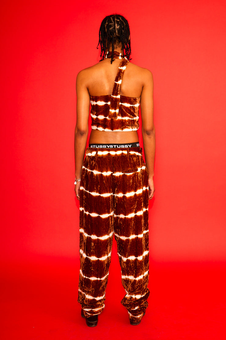 SPA BOY X 100% SILK BAGGY TROUSER IN BROWN